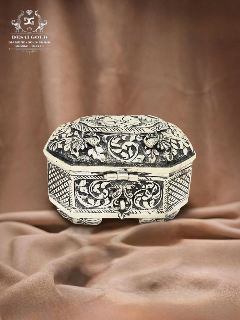 Silver Flower Antique Design Rice Dabbi