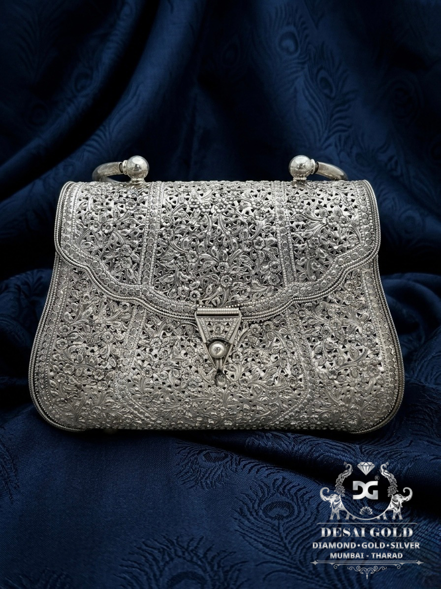 Royal Silver Jali Purse