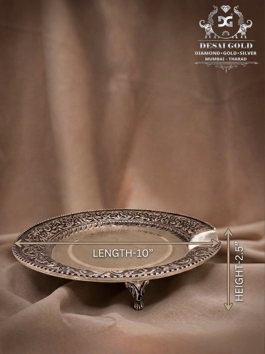 Silver Antique Pakshal Thali