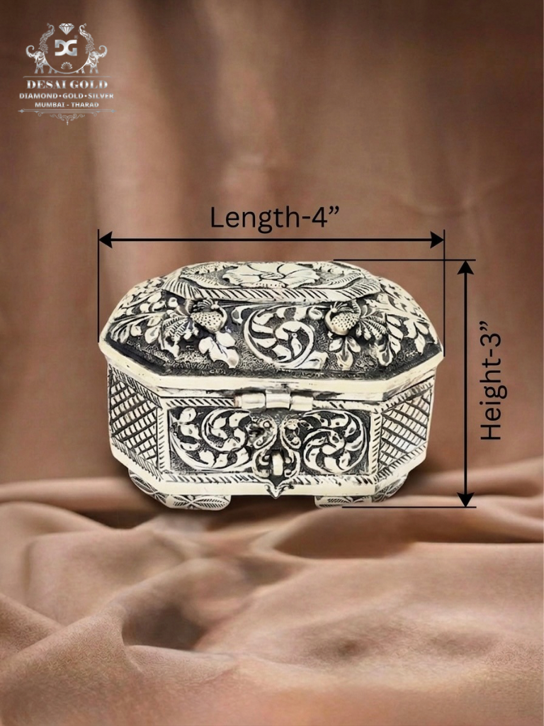 Silver Flower Antique Design Rice Dabbi