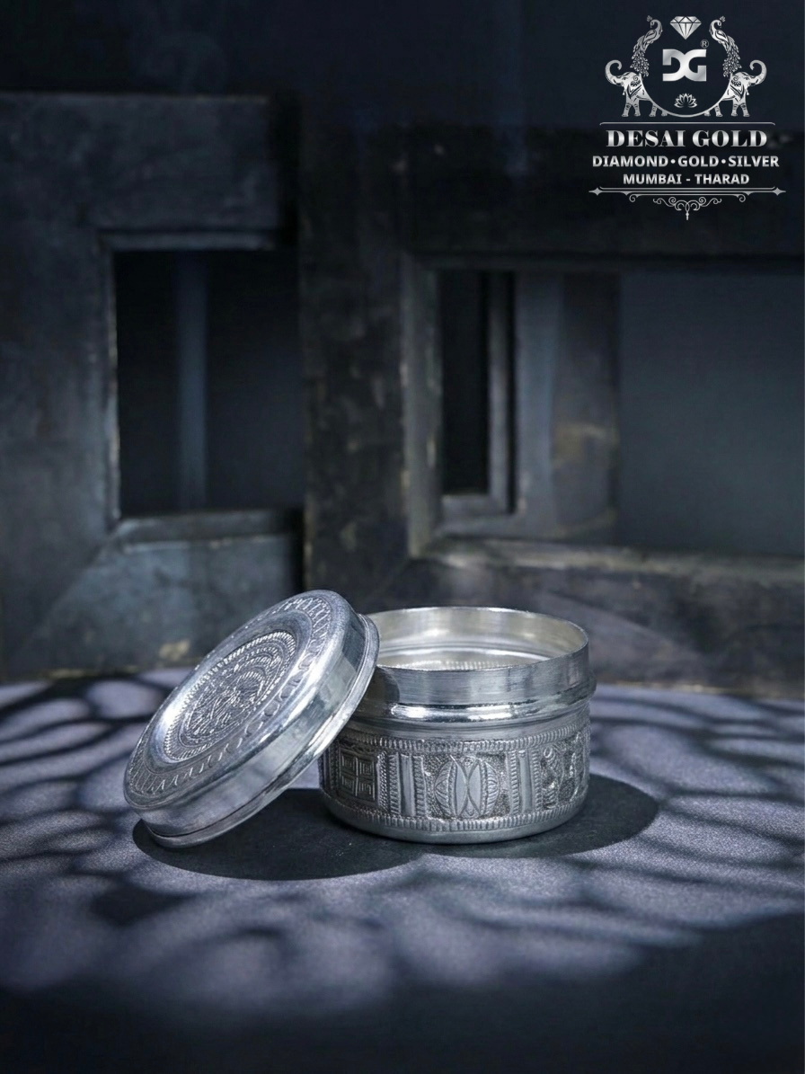 Ashta Mangal Design Rice Dabbi