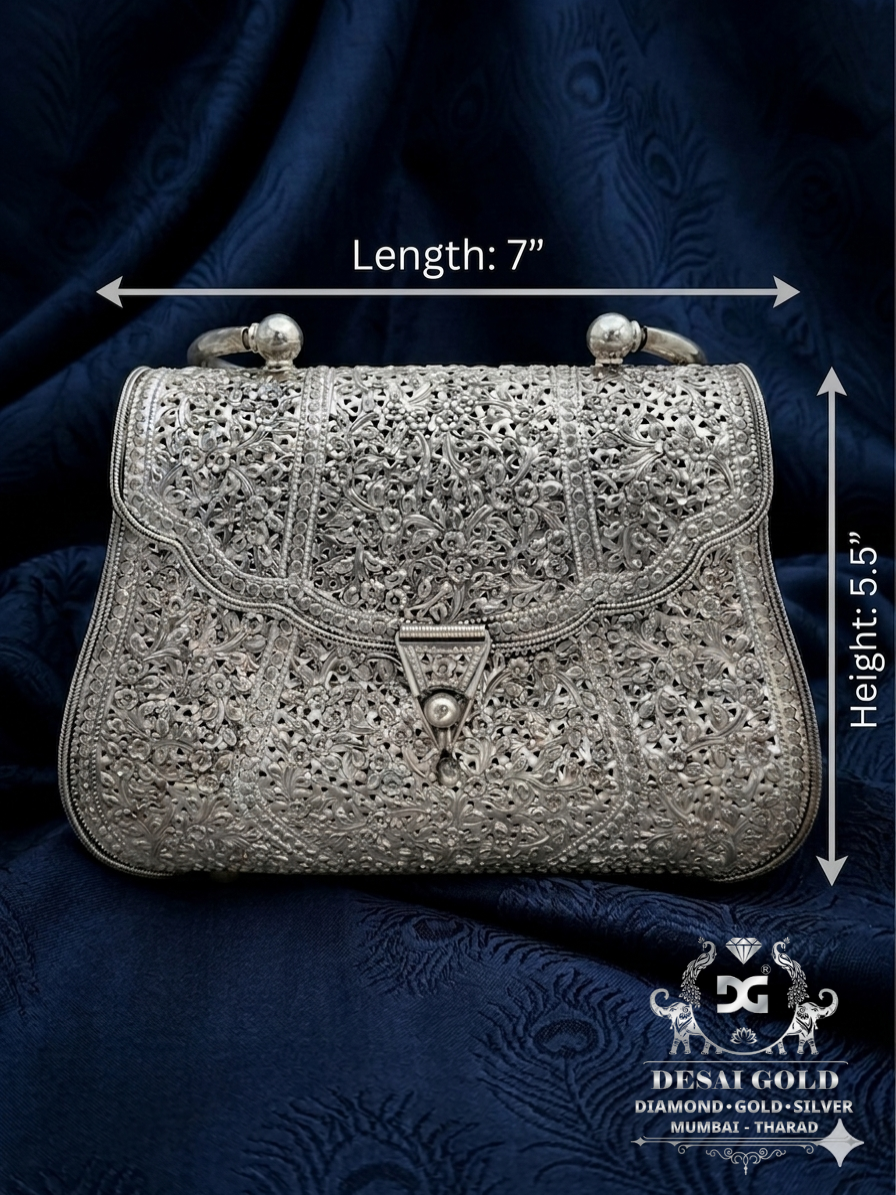 Royal Silver Jali Purse