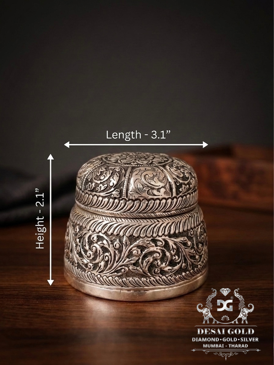 Antique Silver Rice Dabbi