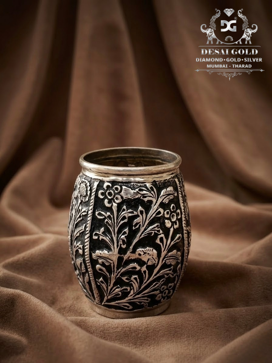 Flower Design Antique Glass